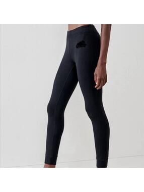 ROOTS NWT Women’s Cozy Fleece Skinny Sweatpants in Black-Size Small